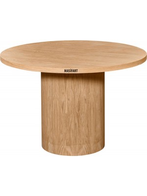 Masifart Taus 140 Lık Meşe Geniş Silindir Masa Cilasız Ham