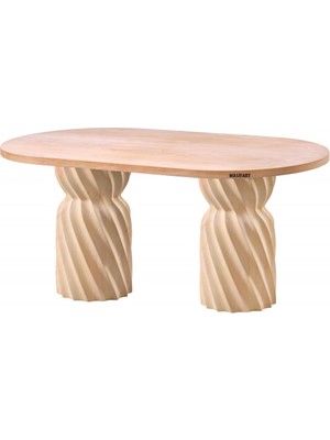 Masifart Cinara 160 Lık Burgu Oval Masa Cilasız Ham