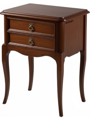 Masifart Timae Rustik Çift Çekmeceli Komodin