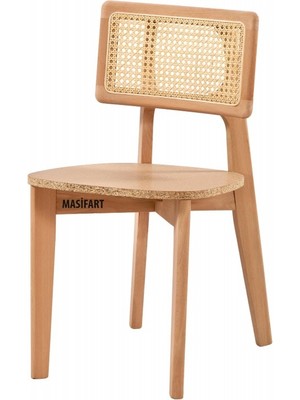 Masifart Fabrici Hasırlı Zion Sandalye Cilasız Ham