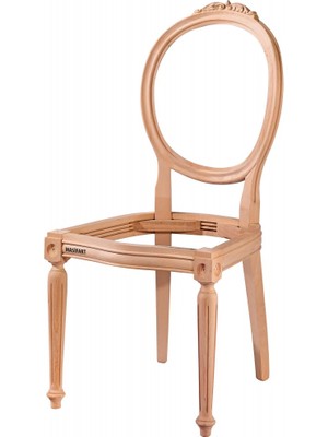 Masifart Solace Tornalı Oymalı Sandalye Cilasız Ham