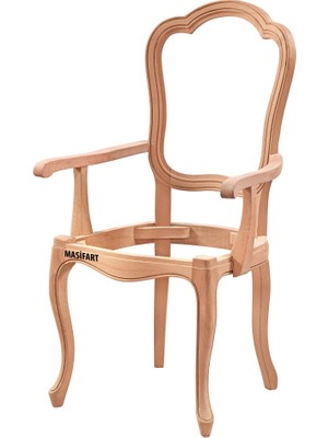 Masifart Artemis Florya Kollu Sandalye Cilasız Ham