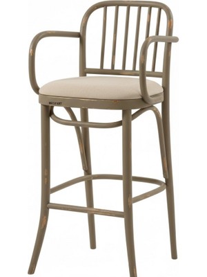 Masifart Feline Çıtalı Kollu Döşemeli Petek Bar Sandalyesi