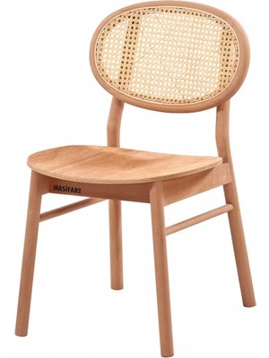Masifart Prisca Hasırlı Miami Sandalye Cilasız Ham