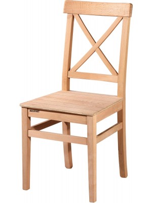 Masifart Gemino Çapraz Izgaralı Sandalye Cilasız Ham