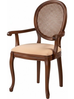 Masifart Lauren Hasırlı Madalyon Kollu Sandalye