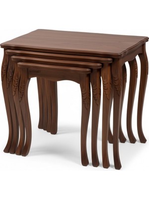 Masifart Leeds Topuzlu Oymalı Zigon Sehpa