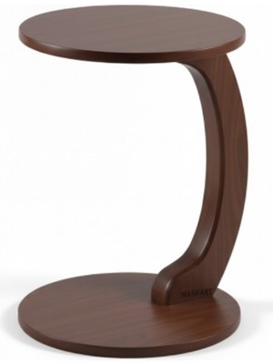 Masifart Frigidus Ceviz Yuvarlak C Servis Sehpası