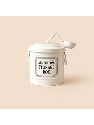 Matmel Bath Halka Kulplu Kapaklı Saklama Kabı - Beyaz - 3,5 Lt