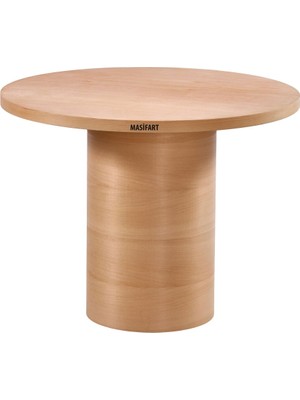 Masifart Twiska 80 Lik Kayın Dar Silindir Masa Cilasız Ham