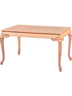 Masifart Novella 140 Lık Sabit Bombeli Oymalı Masa Cilasız Ham