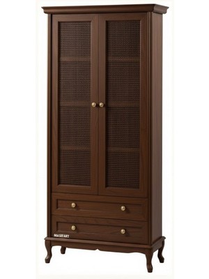 Masifart Abby Hasırlı Çekmeceli Kitaplık