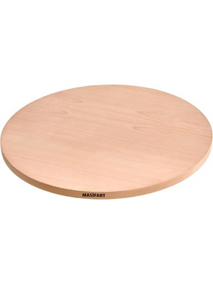 Masifart Patrous Kayın 100 Lük Yuvarlak Tabla Cilasız Ham