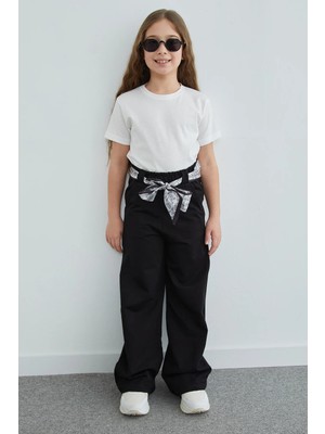 FullaModa Kemer Detaylı Lastikli Kız Çocuk Palazzo Pantolon