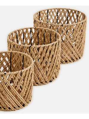 Ayaklı Üçlü Hasır Saksılık