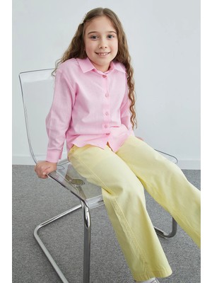 FullaModa %100 Pamuk Flamlı Kız Çocuk Gömlek