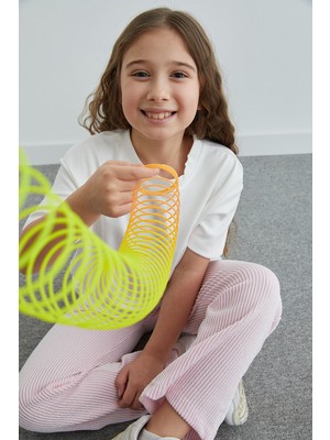 FullaModa Çizgili Bisiklet Yaka Kız Çocuk 2 Li Takım