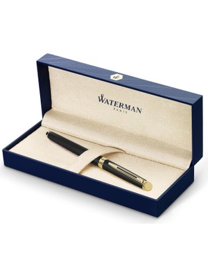 Hype Store Waterman Hemisphere Mat Siyah Altın Tasarımlı Roller Kalem, Ince Uç, Siyah Mürekkep
