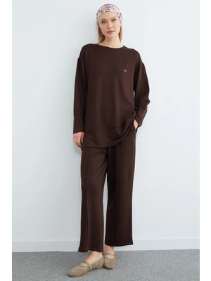 FullaModa Fullamodest Büyük Beden Çimalı Modal 2 Li Takım