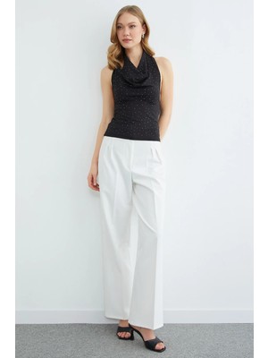 FullaModa Taşlı Boyundan Geçirmeli Bluz