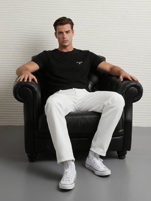 LTB Minimal Baskılı Siyah T-Shırt