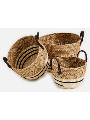 Üçlü Hasır Sepet