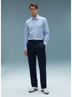 LTB Çizgili Mavi Gömlek