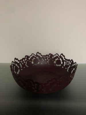 Ikea Sılkestrad Dekoratif Kase, Kahverengi-Kırmızı, 18 cm