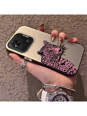 HONTINGA Xiaomi Redmi 10A ile Uyumlu Kılıfı Silikon Kenar Sert Arka Düşüme Önleyici Basitlik Anti Düşme Kamera Korumali Pembe Leopar Desen Telefon Kılıfı Kadın ve Erkek Için Uygundur K1-0720