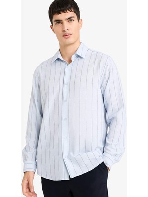 DeFacto Polo Yaka Krinkıl Uzun Kollu Gömlek F9888AX26SP