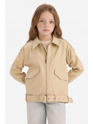 DeFacto Gömlek Yaka Trençkot Kız Çocuk F9732A826SP