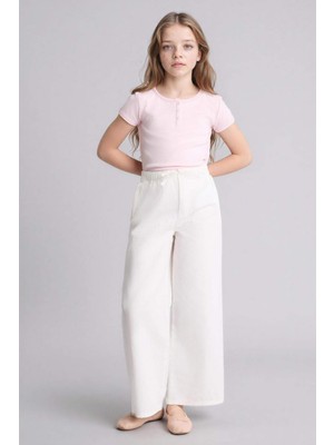 DeFacto Wide Leg Düz Paça Gabardin Pantolon Kız Çocuk G0604A826SM