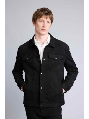 DeFacto Slim Fit Polo Yaka Süet Mont G7246AX26SP