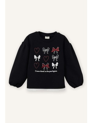 DeFacto Oversize Desenli Sweatshirt Kız Bebek G8109A526SP