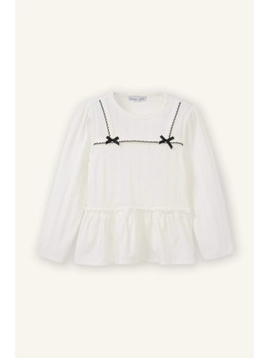 DeFacto Fiyonk Detaylı Tişört Kız Bebek G8121A526SP