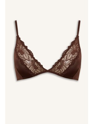 DeFacto Dantel Detaylı Saten Kapsız Pedsiz Balensiz BRALET F9387AX26SM