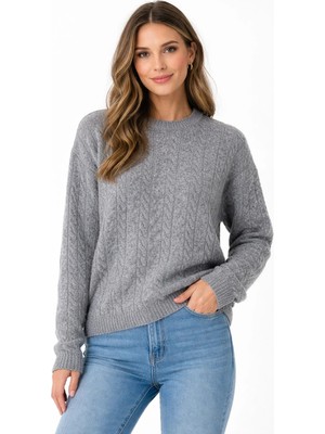 Modaplaza Kadın Saç Örgü Kazak 7030