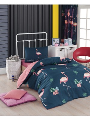 Enlora Home Kolay Ütülenir Desenli Nevresim Takımı Tek Kişilik Renkli 160 x 220 cm BigFilamin Laci