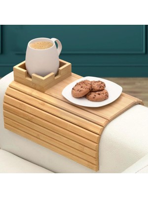 Feyza Design Katlanabilir Ahşap Yan Kanepe Tepsisi, Şık ve Pratik Tasarım
