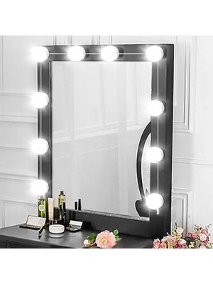 10'lu Set Makyaj Aynası Işığı Banyo Yatak Odası Işığı Hoolywood Tarzı LED Makyaj Lambası 3 Farklı Renk Modu Makyaj Odası Işığı Mirror1