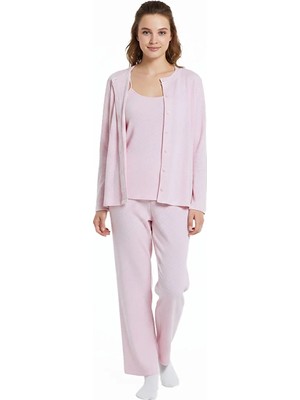 Baby Mom Baby Mom Anne Pijama Takımı Düğmeli Bisiklet Yaka Uzun Paça Uzun Kol