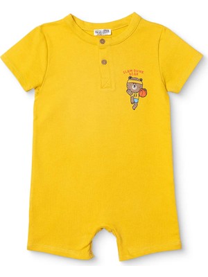 Hellobaby Hellobaby, Erkek, Kısa Tulum, Hayvan Baskılı, Düğmeli, Lıttle Sports, Bisiklet Yaka, Kısa Paça, Kısa Kol