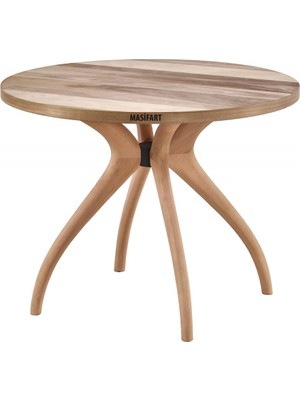 Masifart Sverus 120 Lik Ceviz Samyeli (4 Lü) Yuvarlak Masa Cilasız