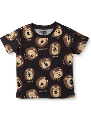 Hellobaby Hellobaby, Erkek, Tshirt, Ayı Baskılı, Bisiklet Yaka, Kısa Kol