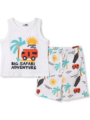 Hellobaby Hellobaby, Erkek, Atlet-Şort, Hayvan Baskılı, Bisiklet Yaka, Diz Üstü, Atlet