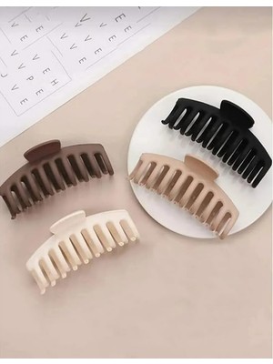 Mandal Toka Kadın Siyah Kahve Kadın Çocuk Mandal Toka, Lastik Toka Seti, Toka Organizer, Toka, Kız Çocuk Toka, Kadife Toka (11CM) 4'lü Set