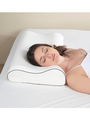 Çift Taraflı Yüksek Boyun Destekli Yastık Visco Yastık - 60X40X14-12CM 1450 Gram