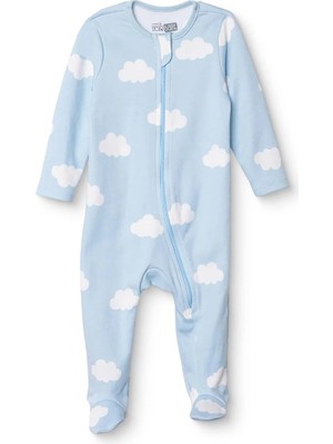 Hellobaby Hellobaby Erkek Bebek Patikli Tulum Gökyüzü Fermuarlı Bisiklet Yaka Uzun Paça Uzun Kol