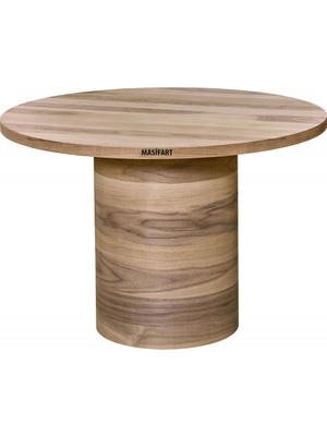 Masifart Anima 110 Luk Ceviz Geniş Silindir Masa Cilasız Ham