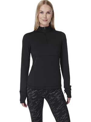 Sweaty Betty Therma Boost Running Half Zip Kadın Siyah Sweatshirt